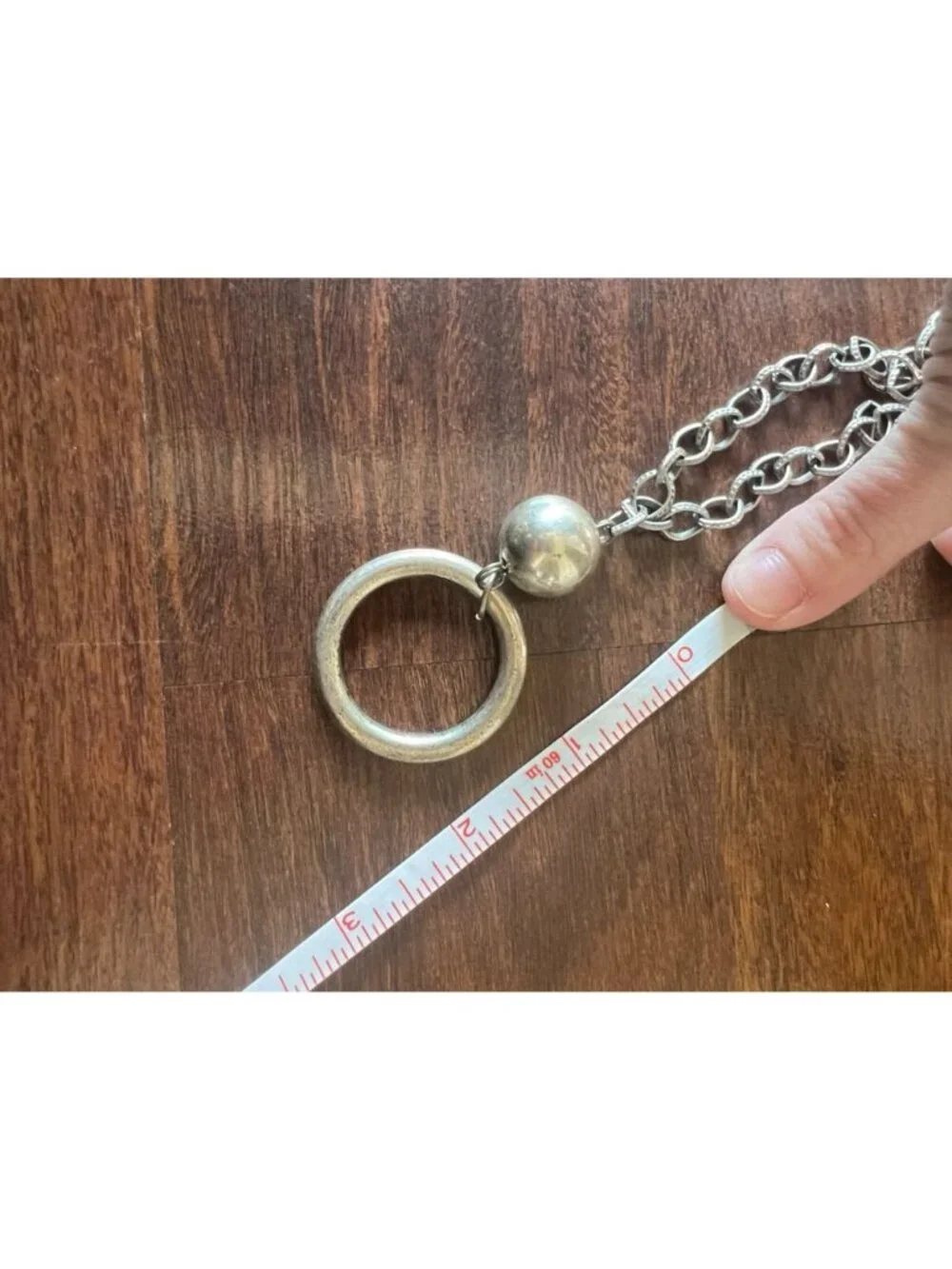The Limited Vintage Silver Tone Chain Necklace Ball Oval Ring Pendant Drop